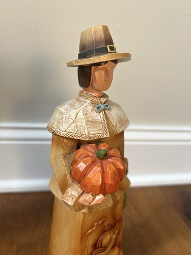 Thanksgiving Pilgrim Couple Figures LARGE 11" Table Centerpiece Mantel Decor - Picture 3 of 14