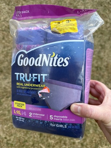 GOODNITES TRU-FIT NIÑAS Ropa Interior Protección Nocturna Paquete de Inicio Grande/XL NUEVO - Imagen 1 de 17