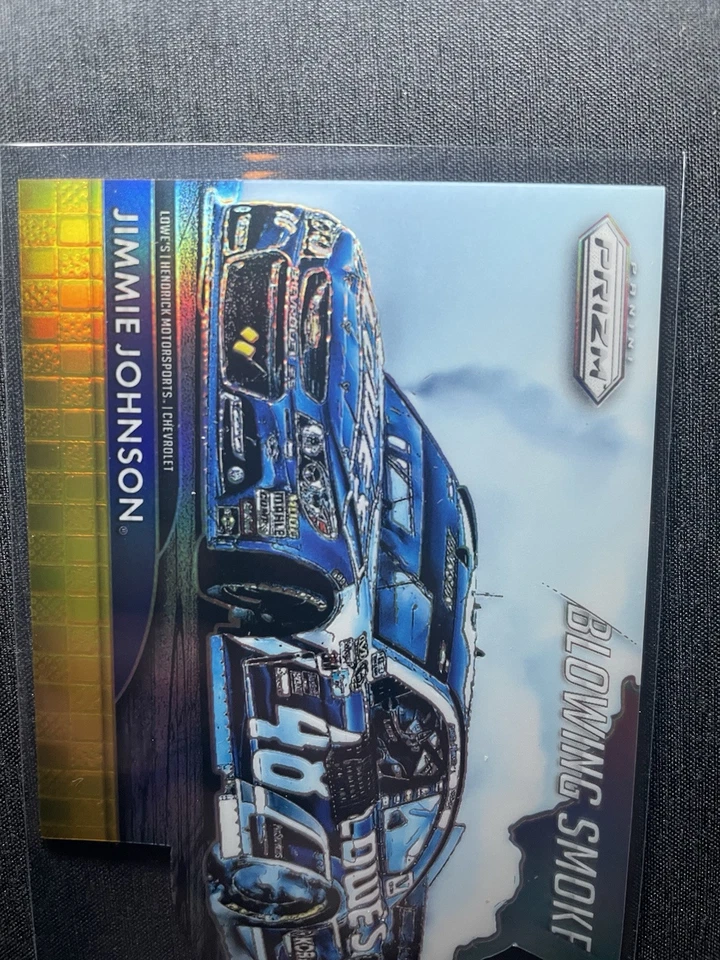 2016 Panini Prizm Jimmie Johnson Blowing Smoke Gold Insert #ed 5/10 NASCAR - Image 4 of 4