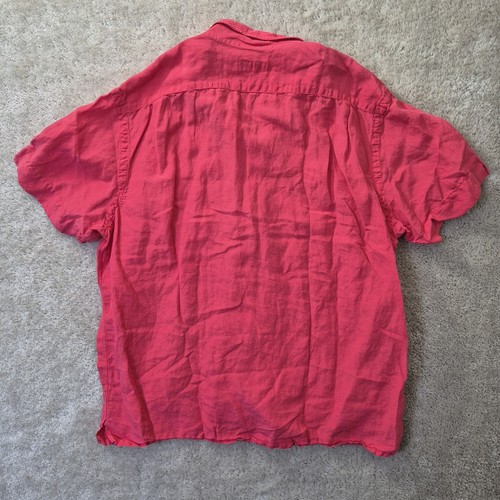 Polo Ralph Lauren Shirt Mens XL Pink Linen Silk Loop Collar Beach Coastal Travel - Picture 9 of 9