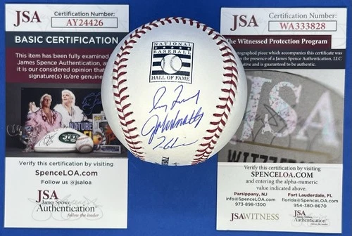 Greg Maddux, John Smoltz, Tom Glavine Signed Autographed HOF Baseball w/ COA