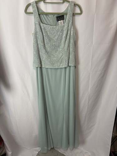 Alex Evenings Sz 12 Dress Jacket Set Formal Seafoam Aqua Mother of Bride / Groom - Picture 14 of 18