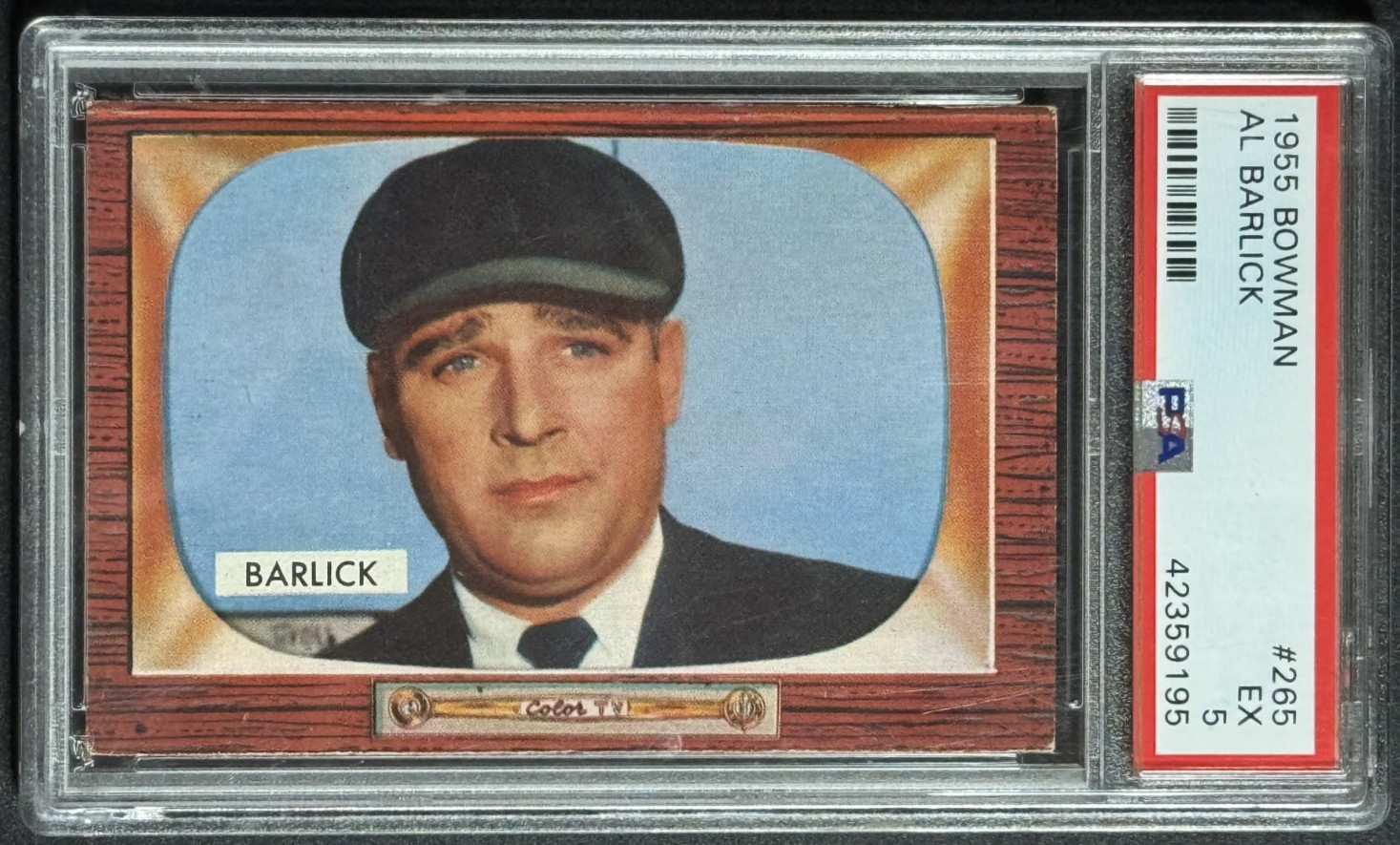 1955 Bowman #265 Al Barlick PSA 6 EX-MT RC UMPIRE HOF