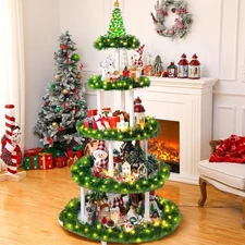 Barydat Christmas Village Display Tree Stand 5 Tier 59 Inches Christmas Display 