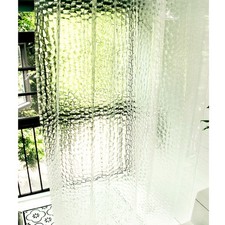 Waterproof Resistant Shower Curtain 3D Effect Semi-transparent EVA Bath Curtain