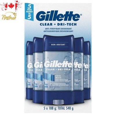 Gillette Clear Gel Antiperspirant Deodorant Cool Wave 5x108g