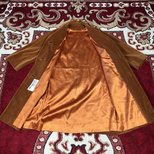Vintage 60er Jahre Marguerite Rubel Burnt Orange Samt Swing Mantel 3/4 Ärmel Gr. L - Bild 3 von 17