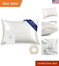 Silk Pillowcase for Hair and Skin, 100 Mulberry Silk Pillow Cases Queen Size...