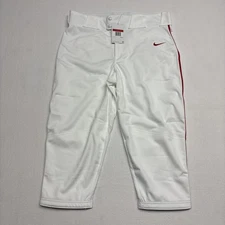 NWT Nike Baseball Pants Mens Large White Red Piped Engineered Stretch Softball