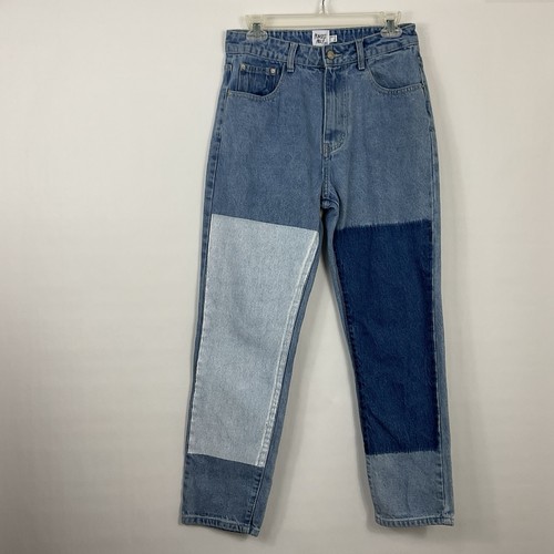 Princess Polly Two Tone Straight Leg Jeans Womens Size 6 - Picture 1 of 9