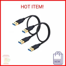 USB to USB Cable 1.5Ft USB 3.0 Type A Cable - Male to Male Short USB Cable Super