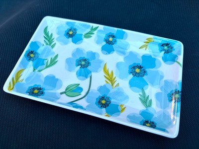 Bauchnabel Designs Mohnblume Keramik Schmuck Seifenschale 160x100 - kleiner Fehler