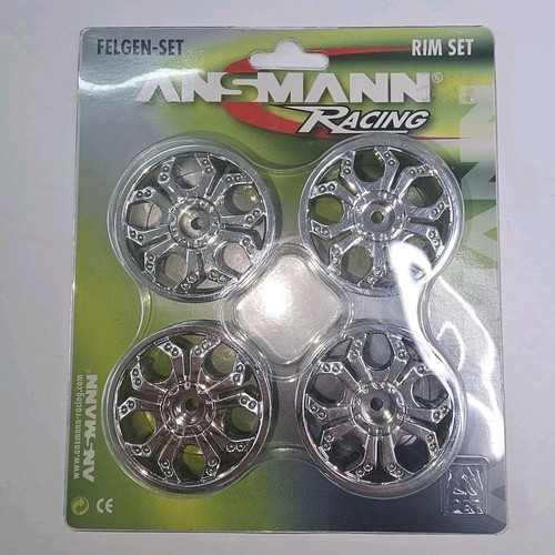 NEW (RARE) Ansmann Racing Wheel Rim Set Spyder Chrome 1/10 213000003 - Picture 2 of 3