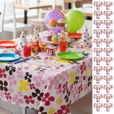 Job Lot 24x Large Floral Tablecloth Wipe Clean Cover 240cm Catering Wholesale