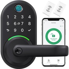 Smart Door Handle Lock with Keypad: Fingerprint Smart Knob - Keyless Entry Di...