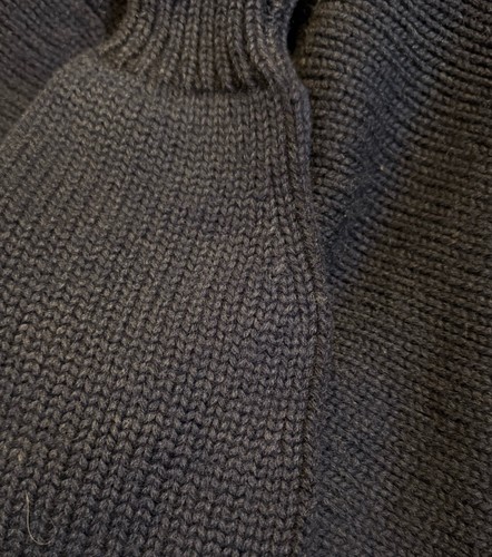 True Vintage Shawl Collar Heavy Sweater Knit Jacket Blue Distressed As Is - Picture 11 of 13