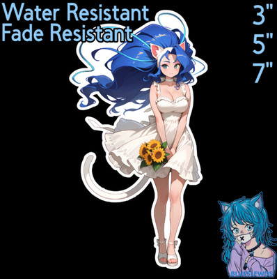 Darkstalkers Night Warriors Felicia 3''/5''/7'' Sundress Waifu Lewd Laptop Sticker