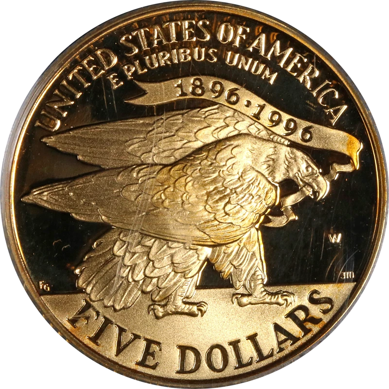 1995-W Stadium Commem Gold $5 PCGS PR69 Deep Cameo - Blue Label - STOCK - Image 2 of 4