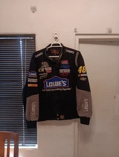 Vintage NASCAR Jimmie Johnson #48 Lowe's Black Racing Jacket JH Design Mens 4XL