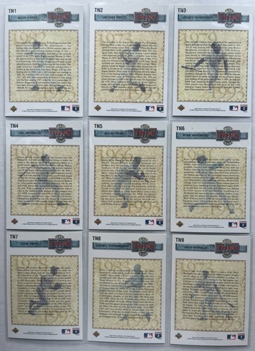 1992 Upper Deck Baseball Then & Now Hologram Set TN1 - TN9 - Picture 2 of 2
