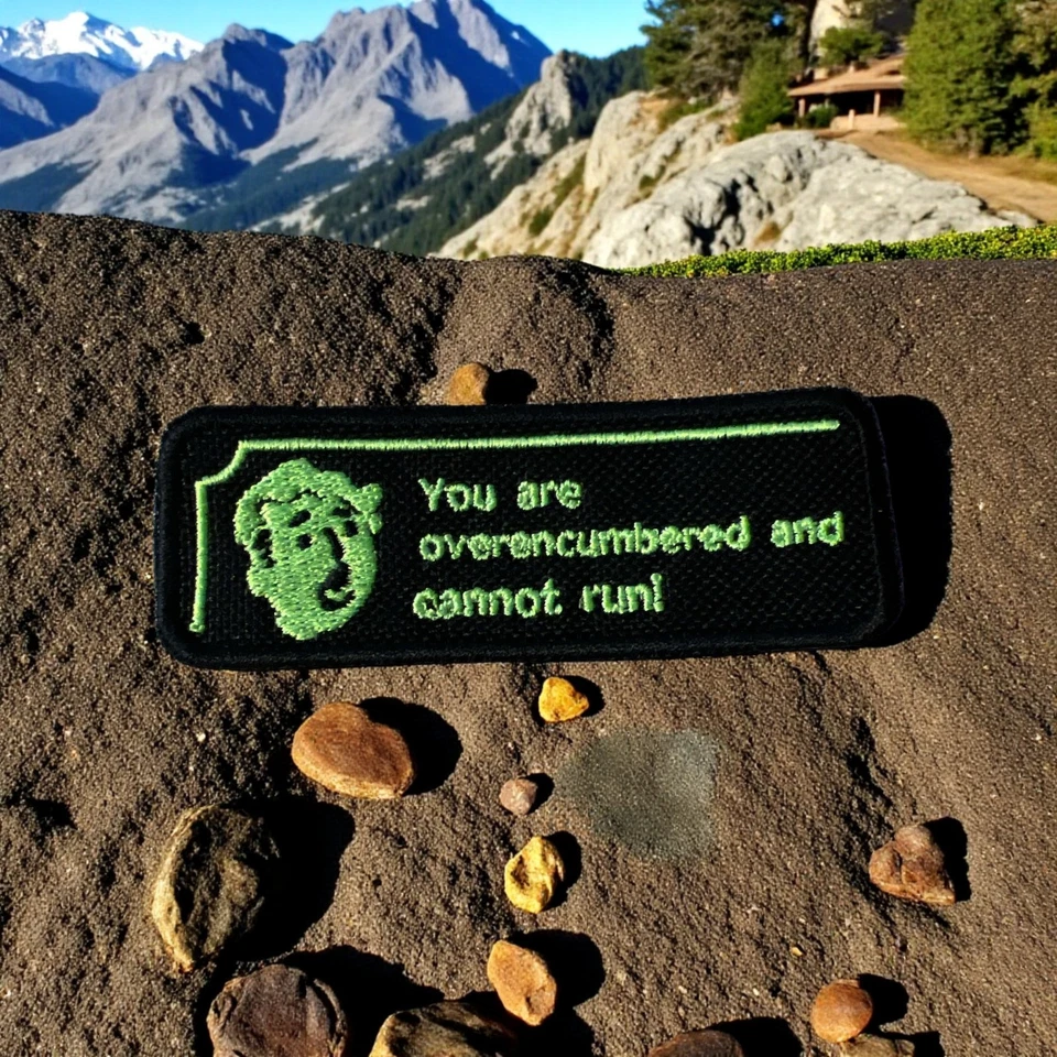 Fall Out (You are overencumbered and cannot run!) Embroidery Patch 3.47" X 1.28" - Image 4 of 4