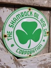VINTAGE SHAMROCK PORCELAIN SIGN MOTOR OIL SERVICE GAS STATION IRISH LUCKY CLOVER