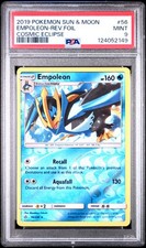 2019 POKEMON SUN & MOON COSMIC ECLIPSE #56 EMPOLEON-REVERSE FOIL PSA 9