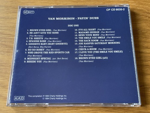 Van Morrison 2 CD Set Payin’ Dues Charley Records CP CD 8035-2 - Picture 5 of 9