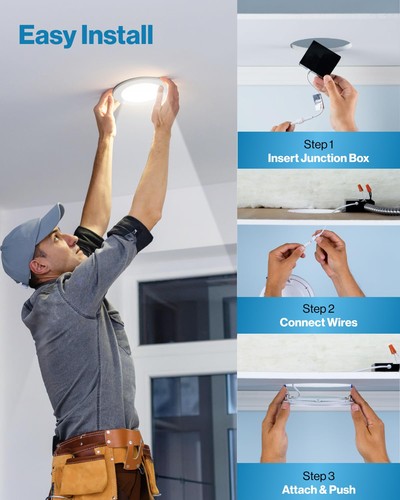 Sunco 4 Pack 6 Inch Ultra Thin LED Recessed Ceiling Lights Slim, 5000K Daylig... - Picture 4 of 7