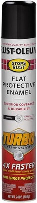 Rust-Oleum 376298 Stops Rust Turbo Spray System Spray Paint, 24 oz, Flat Black