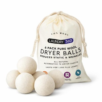 Wool Dryer Balls 6-Pack Set | Natural Fabric Softener Alternative | Reusable ...