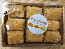 Fresh Baklava ( pistachio) 10oz Rosa's Pastry  (9 Pieces / 300g)