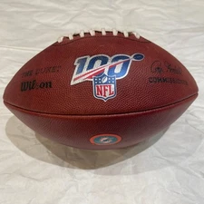 Authentic NFL Wilson The Duke Leather Football Dolphins Game Prepped 100th