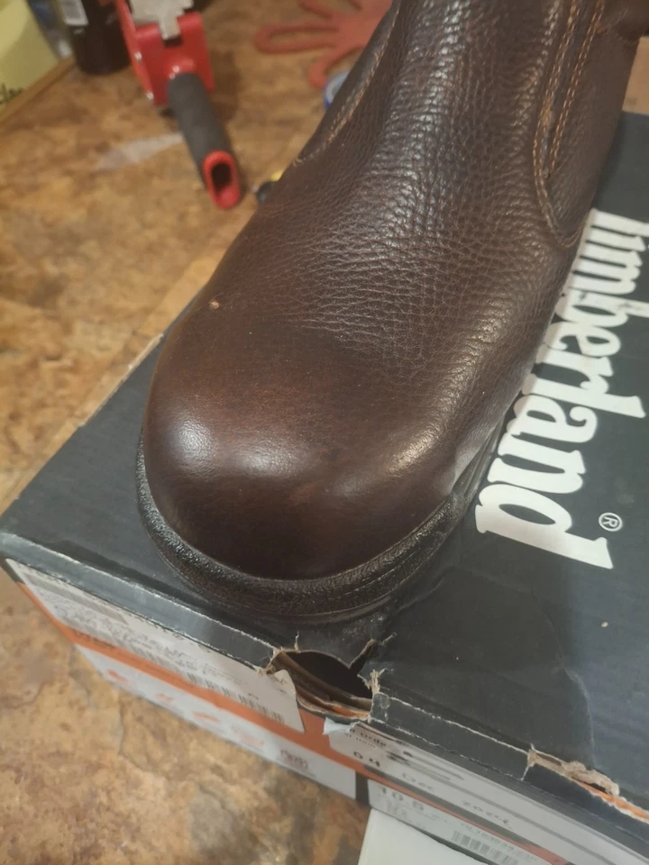 bota de trabalho timberland pro titan masculina tamanho 10,5 largura sapatos couro marrom biqueira de aço - Imagem 3 de 4