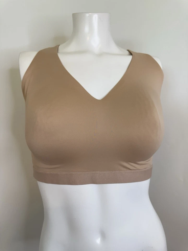 Warners All You Need Bra XL Beige Wireless Wide Crossed Back Lined RM1041A Read - Image 3 of 4