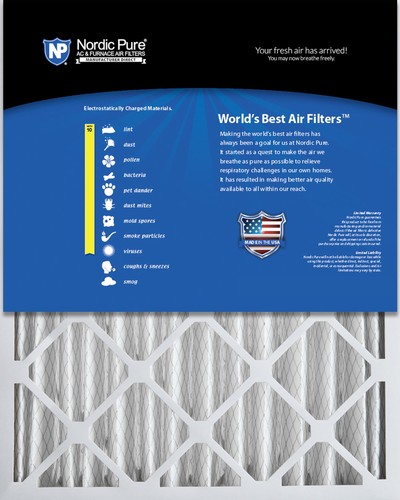 Nordic Pure 16x20x4 (3 5/8) Pleated MERV 10 Air Filter 1 Pack - Picture 2 of 7