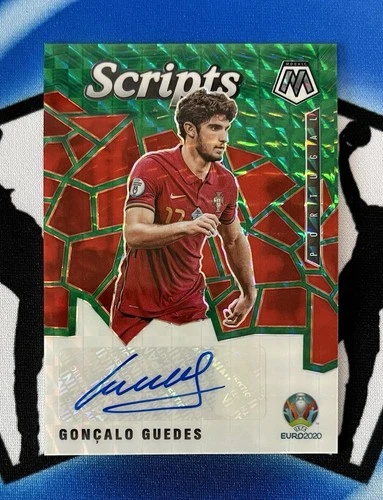 Goncalo Guedes 2021 Panini Mosaic UEFA Euro Scripts Green Prizm #SM-GG Portugal