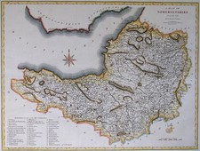 Antique Map SOMERSET Large Original John Cary, Camden, Stockdale 1806