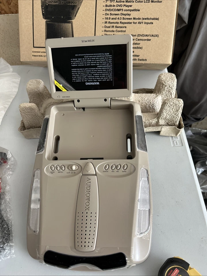 AUDIOVOX PROV715S 7” LCD OVERHEAD MONITOR WITH DVD PLAYER NIB Not Tested - Image 2 of 4