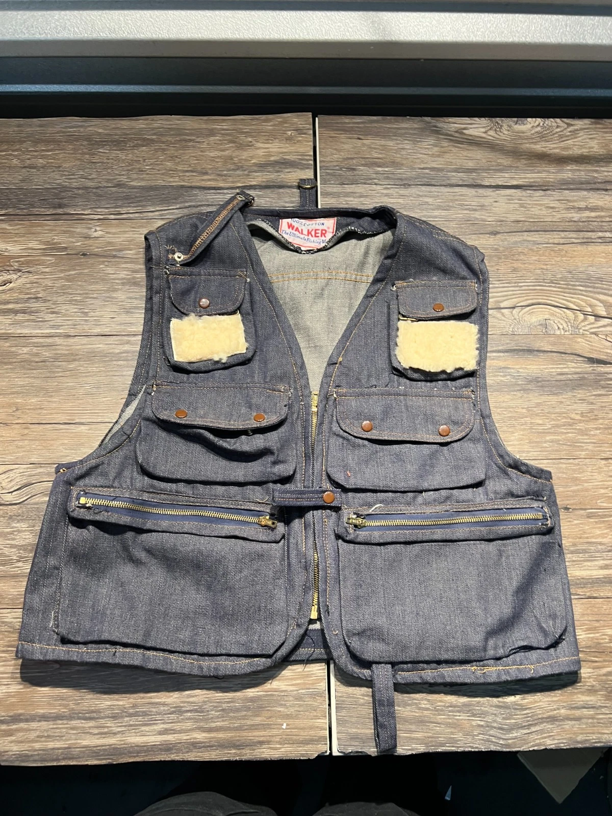 Walker Fishing Vest Men Large Blue Denim Cotton Multi Pocket Utility Outdoor
Opens in a new window o