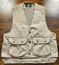 Orvis Shooting Hunting Vest Men's L Shell Game Pockets Brown Tan Jacket