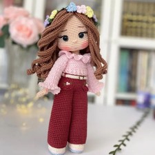 Afra Doll Crochet, Handmade Crochet Amigurumi Doll Gift, Amigurumi Doll