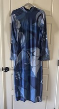 Farm Rio Women’s Blue Long Sleeve Midi Dress Size G
