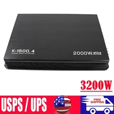 2000W 12V Car Amplifier Power Stereo Audio Power 4 Channel Amp Class A/B New