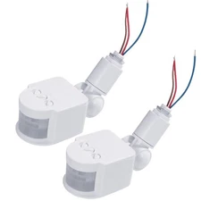 2pcs PIR Motion Sensor Switch Wall Light Switch Delay Time: 5s~8min (Adjustable)