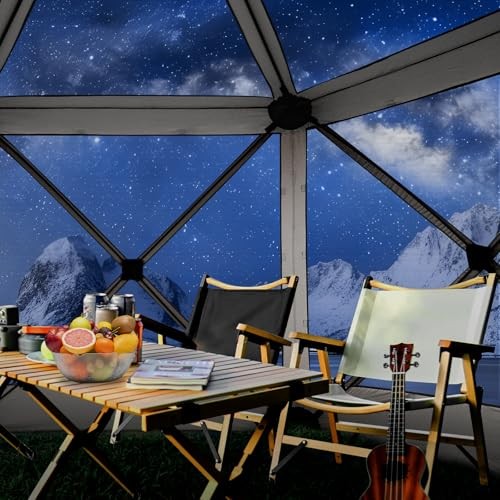 Pop Up Gazebo Screen Tent Screen Starry sky sunshade with 6 sidewalls Brown - Picture 3 of 7