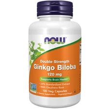 Ginkgo Biloba Extract 120mg 100 Veg Capsules Now Foods