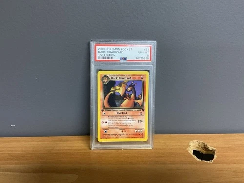 Pokemon 2000 Dark Charizard 21/82 Non Holo 1st Edition Team Rocket PSA 8