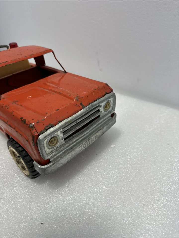Grúa TONKA CAA naranja de colección años 70 pintura original acero prensado rara Foto 3 de 4