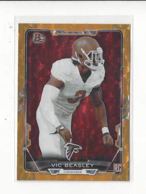2015 Bowman Rainbow Orange Ice #R13 Vic Beasley RC Rookie Falcons /50 